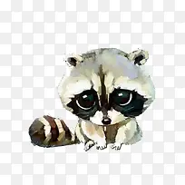 手绘卡通小浣熊-空若网 手绘卡通小浣熊-空若网