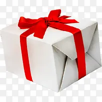 白色礼盒红色礼带-空若网 白色礼盒红色礼带-空若网