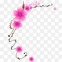 手绘粉色花朵插画-空若网 手绘粉色花朵插画-空若网