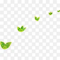 春季绿色爱心树叶装饰-空若网 春季绿色爱心树叶装饰-空若网