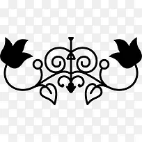 花的对称设计典雅的装饰图标-空若网 花的对称设计典雅的装饰图标-空若网