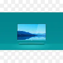 青色背景墙电视风景-空若网 青色背景墙电视风景-空若网