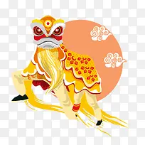 矢量中国风舞狮装饰PNG-空若网 矢量中国风舞狮装饰PNG-空若网