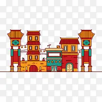 中国风卡通扁平化城市-空若网 中国风卡通扁平化城市-空若网