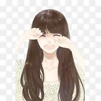 爱哭的女孩动漫手绘-空若网 爱哭的女孩动漫手绘-空若网