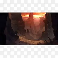 手绘动漫插画夕阳-空若网 手绘动漫插画夕阳-空若网