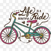 手绘自行车-空若网 手绘自行车-空若网