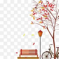 矢量长椅和树-空若网 矢量长椅和树-空若网