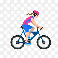卡通骑自行车的女孩-空若网 卡通骑自行车的女孩-空若网