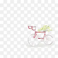 手绘水彩花卉自行车-空若网 手绘水彩花卉自行车-空若网
