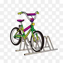 手绘绿色单车素材-空若网 手绘绿色单车素材-空若网