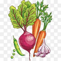 手绘线条蔬菜-空若网 手绘线条蔬菜-空若网