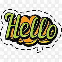 绿色你好标签-空若网 绿色你好标签-空若网