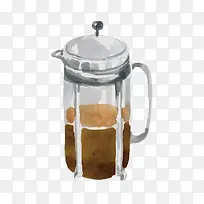 矢量手绘咖啡手压壶-空若网 矢量手绘咖啡手压壶-空若网