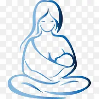 简约线条母乳喂养矢量-空若网 简约线条母乳喂养矢量-空若网