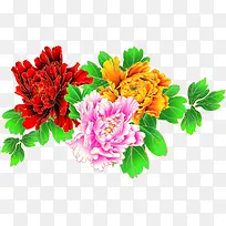 手绘中秋节彩色花朵-空若网 手绘中秋节彩色花朵-空若网