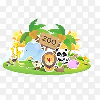 创意动物园插画设计-空若网 创意动物园插画设计-空若网