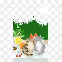 萌猫插画-空若网 萌猫插画-空若网