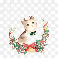 圣诞猫插画-空若网 圣诞猫插画-空若网