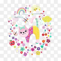 可爱手绘猫咪背景-空若网 可爱手绘猫咪背景-空若网