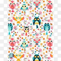 可爱猫头鹰背景图-空若网 可爱猫头鹰背景图-空若网