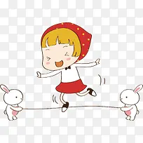 卡通可爱手绘小女孩矢量-空若网 卡通可爱手绘小女孩矢量-空若网