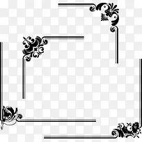 黑色花纹边框角边框-空若网 黑色花纹边框角边框-空若网