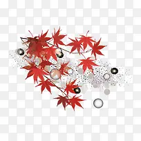 矢量枫叶和光点-空若网 矢量枫叶和光点-空若网
