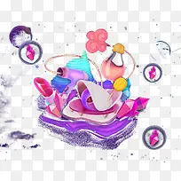 卡通手绘化妆品工具图案-空若网 卡通手绘化妆品工具图案-空若网