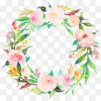 水彩圆形花环08-空若网 水彩圆形花环08-空若网