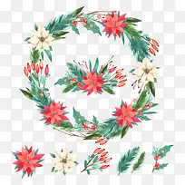 水彩花环-空若网 水彩花环-空若网