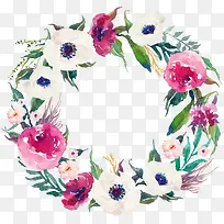 水彩圆形花环15-空若网 水彩圆形花环15-空若网