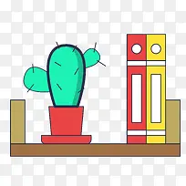 矢量仙人掌书籍素材-空若网 矢量仙人掌书籍素材-空若网