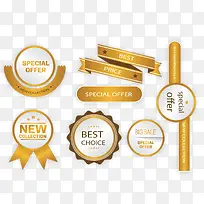 矢量金色标签-空若网 矢量金色标签-空若网