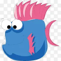 蓝色卡通鱼PNG下载-空若网 蓝色卡通鱼PNG下载-空若网