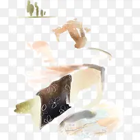 手绘水彩看书女人-空若网 手绘水彩看书女人-空若网