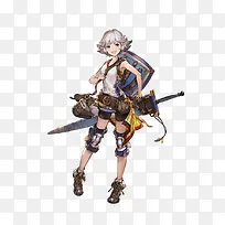 手绘剑盾少女-空若网 手绘剑盾少女-空若网