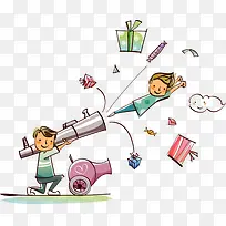 手绘发射人物创意-空若网 手绘发射人物创意-空若网