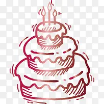 手绘生日蛋糕-空若网 手绘生日蛋糕-空若网