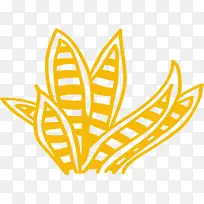 黄色可爱小草装饰-空若网 黄色可爱小草装饰-空若网