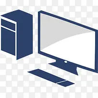 蓝色扁平化电脑-空若网 蓝色扁平化电脑-空若网