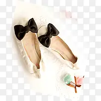 白色简约蝴蝶结女鞋-空若网 白色简约蝴蝶结女鞋-空若网