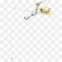 卡通手绘钓鱼男孩-空若网 卡通手绘钓鱼男孩-空若网