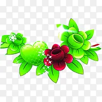 清新绿色爱心花朵-空若网 清新绿色爱心花朵-空若网