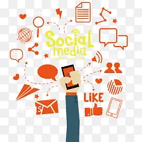 矢量扁平化手机网络素材-空若网 矢量扁平化手机网络素材-空若网