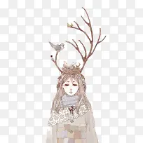 手绘女孩-空若网 手绘女孩-空若网