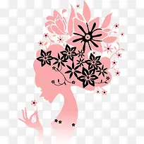 卡通时尚女郎剪影-空若网 卡通时尚女郎剪影-空若网