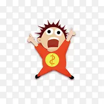 爱钱的卡通小朋友-空若网 爱钱的卡通小朋友-空若网