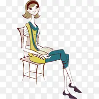 手绘卡通时尚女孩-空若网 手绘卡通时尚女孩-空若网