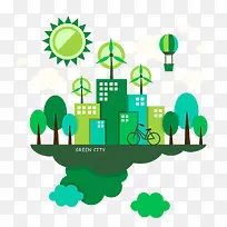 卡通手绘绿色城市-空若网 卡通手绘绿色城市-空若网